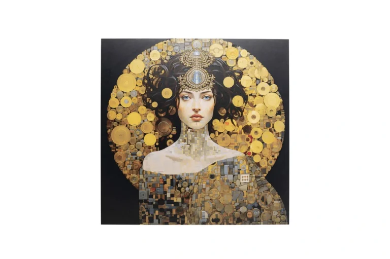 Tranh cô gái Art (Vàng)